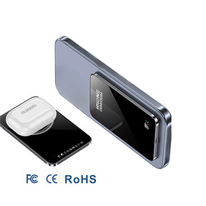 LF21 7mm Ultra Thin Mirror Glass Aluminum Magnetic Power Bank with 15W Fast Charging and LED Display - Product Image 5