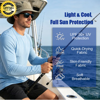 Chemise de pêche à manches longues pour homme, grande taille, en soie glacée, à séchage rapide, extensible dans quatre directions, avec protection UPF 50+, imprimée par sublimation avec logo personnalisé