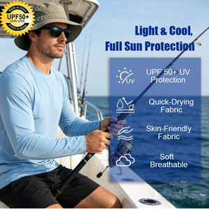 Chemise de pêche à manches longues pour homme, grande taille, en soie glacée, à séchage rapide, extensible dans quatre directions, avec protection UPF 50+, imprimée par sublimation avec logo personnalisé - Product Image 2