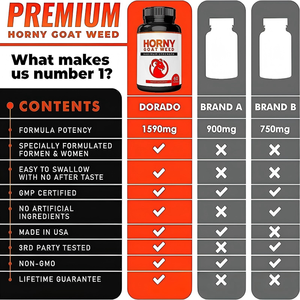 Complément de santé naturel à base de plantes Horny Goat Weed en capsules avec vitamines pour adultes – Vitamines végétales en capsules - Product Image 5