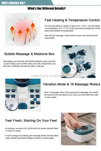 Điện sưởi ấm chân Spa lưu vực chân spa tắm massager với bong bóng và Shiatsu massage con lăn cho chân ngâm