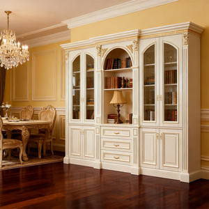 Librería de Madera Tallada con Puerta de Madera Maciza de Okoume + Material Compuesto de Tablero de Densidad, Cuerpo de Tablero de Partículas, Vidrio Pintado - Product Image 3