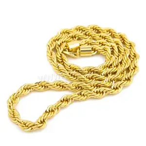 Cadena de cuerda de hierro para joyería, Collar chapado en más colores a elegir, sin plomo ni cadmio, 10mm, aproximadamente 30 pulgadas, 1164835