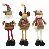 Ensemble de poupées de Noël télescopiques en peluche, décoration de la pièce pour les fêtes