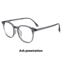 Lunettes à monture TR90 ultra-légères et transparentes grises Nouveau style de maquillage Ins tendance pour femmes et hommes Match de forme de visage en diamant