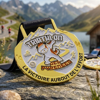 Médailles sportives personnalisées en alliage de zinc, logo métallique, lettres personnalisées, médailles de course plaquées or, médailles sportives personnalisées