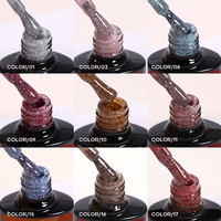 Lot de 24 vernis gel UV en gros avec paillettes et formes naturelles, non toxique, végétalien, écologique, longue tenue, idéal pour le DIY