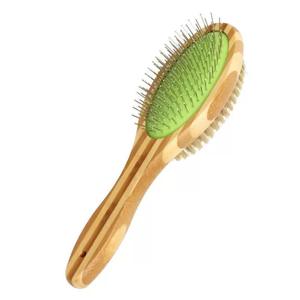 <span class=keywords><strong>Brosse</strong></span> de toilettage en bambou pour animaux de compagnie, <span class=keywords><strong>brosse</strong></span> à poils pour chiens et chats, poils de sanglier, picots en acier, écologique, peigne à coussin pour extensions capillaires pour animaux - Product Image 6
