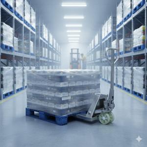 SS pallet truck ton hydraulic pallet jack for hygienic <b>material</b> <b>handling</b> durable rust resistant design - Product Image 2