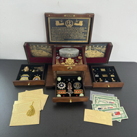 Old Fortune Ornament EE. UU. China Sun Yat-Sen 5 Disparos Presidenciales Golden Gun Imperial Set