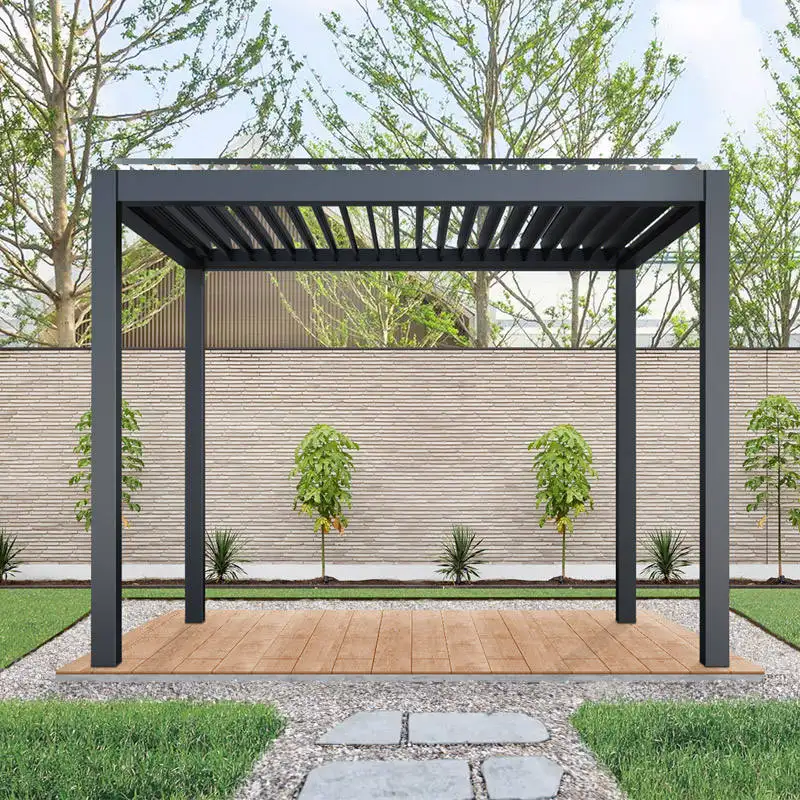 Oem taman Modern Outdoor Aluminium Louvered Pergola Aluminium Pergola Gazebo Pavilion