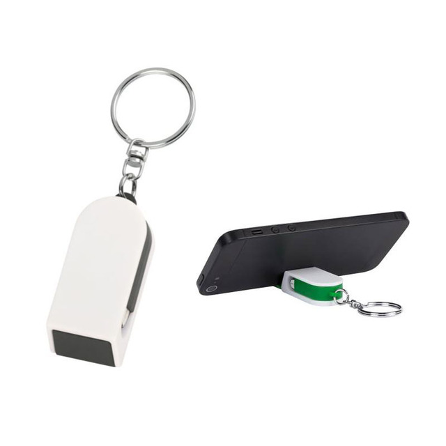 Promotional 2-in-1 Screen Cleaner Mobile Phone Stand Keychain with Logo