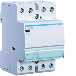 ESD463 Personalizzabile con Contattore Standard Hager 63 A 24 V AC 4 NO 3 Moduli DIN - Product Image 1