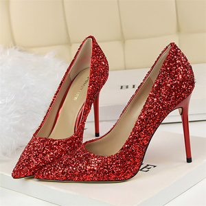 Nouvelles Chaussures de Créateur 2025 – Escarpins à Talons Aiguilles en Tissu Pailleté pour Femmes - Product Image 5