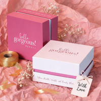 Boîte cosmétique rigide en carton blanc rose éco-responsable personnalisée, boîte cadeau haut de gamme pour supermarché, emballage de bijoux et de soins de la peau