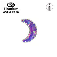 Piercing de Titanio ASTM F136, Forma de Corazón, Marquise, Pera, con Ópalo Incrustado, Labret, Piercing para Labio, Oreja, Tragus, Hélix, Joyería Corporal