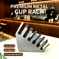 Ensemble de porte-gobelets en acier inoxydable pour comptoir de bar, distributeur de gobelets en papier pour café, organisateur pour rangement sur comptoir
