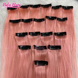 Paling Populer klip dalam ekstensi rambut manusia merah muda produk grosir ekstensi rambut