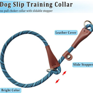 Tùy chỉnh phản quang Nylon chó đào tạo cổ áo phong cách đơn giản trượt cổ áo với cá nhân không kéo P cổ áo trượt Stopper - Product Image 2