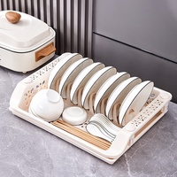 Étagère de rangement pliable pour vaisselle et bols en plastique, type sol, avec fonction d'égouttage