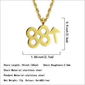 Nuevo Collar con Colgante de Número de Aleación con Diseño Urbano Personalizado 2026, Estilo Hiphop Rap, Collares para Hombre, Joyería de Moda al por Mayor - Product Image 4
