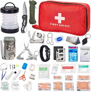Trousse de premiers secours d'urgence de voyage personnalisée 36-en-1, outils de survie SOS pour tremblements de terre, équipement et sac de matériel de secours DIY - Product Image 1