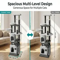 Arbre à chat moderne multi-niveaux avec griffoir et hamac pour grands chats