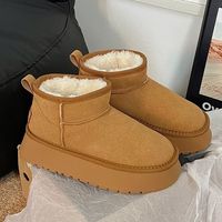 Bottes de neige ultra mini tendance pour femmes 2026, doublées en laine artificielle, semelle épaisse, support OEM ODM usine