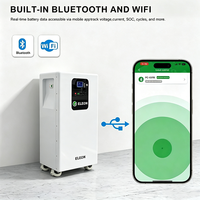 Batterie au lithium 16 kWh avec support de rangement, conception compacte, batterie au lithium Powerwall Lifepo pour système solaire connecté au réseau