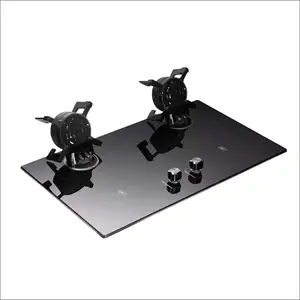 Top Cooktop 2 Burner Cooker Gas Stove LPG NG Built in Tempered Glass Black Quantity Element Ceramic Power Surface Packing Air