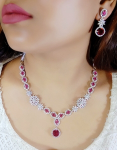 Conjunto de joyería nupcial al por mayor, collar y pendientes de gota de agua de diamante europeo y americano para vestidos de boda y de noche - Product Image 6