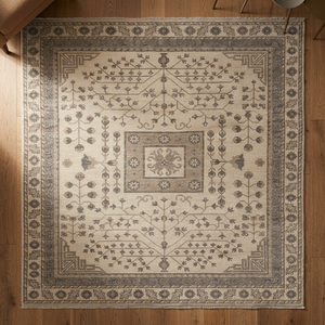 Tapis noué à la main unique en son genre, en laine/coton de Peshawar et Khotan, 10' x 7'11, camel/crème, Pes_Kho_169 - Product Image 2