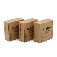 Caja de Jabón de Papel Kraft con Textura Natural y Logotipo Personalizado con Estampado en Caliente para Jabón Orgánico Hecho a Mano
