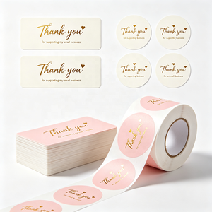 Étiquettes autocollantes transparentes pour emballages cadeaux, imperméables, découpées sur mesure, cartes personnalisées avec photos d'enfants, cartes de remerciement - Product Image 1