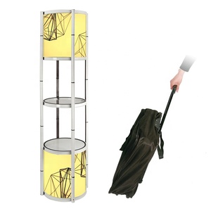 促销弹出式广告化妆品展示柜旋转折叠柜台背光扭塔 - Product Image 6