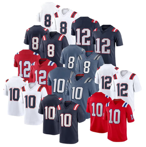 Camiseta de los Patriots de Nueva Inglaterra al por Mayor a Precio Económico # 0 # 10 # 8 # 12 Camisetas de Fútbol Bordadas, Jersey de Fútbol Americano Cosido - Product Image 1