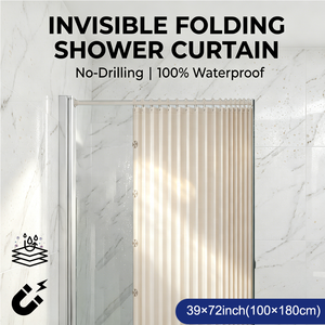 Rideau de douche magnétique pliable moderne 100*180cm 230GSM, paravent de douche accordéon peu encombrant pour petites salles de bain étroites - Product Image 1