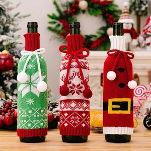 Artículos de Decoración Navideña - Fundas para Botellas de Champán y Vino Tinto con Diseños Creativos de Ciervos Tejidos, Decoraciones Festivas - Product Image 2