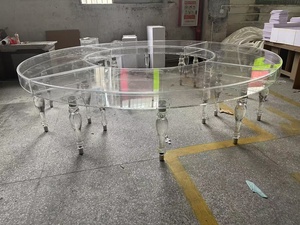 <span class=keywords><strong>Tavolo</strong></span> da Pranzo Rotondo in Acrilico Trasparente, Moderno, Impermeabile e Durevole per 20 Persone, Arredamento per Hotel, Matrimoni e Grandi Raduni - Product Image 6