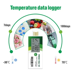 Fresh Tag 1D Pencatat Data Sekali Pakai, Sistem Pencatat Temperatur Usb Tampilan Pencatat Data Temperatur