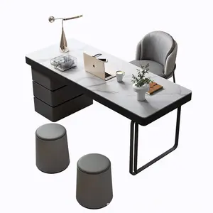 Modern Luxury Home Office Desk Stone Top Table Computer Executive Study Desk