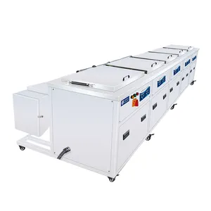 OEM Multi-Tank Industrial Ultrasonic Cleaner With Filtering/Spraying/Bubbling/Drying/Rinsing Variable Frequency Machine