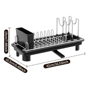 Escurridor <span class=keywords><strong>de</strong></span> Platos con Rotación <span class=keywords><strong>de</strong></span> 360 Grados °   Escurridor <span class=keywords><strong>de</strong></span> Platos Compacto con Boquilla Giratoria para Encimera <span class=keywords><strong>de</strong></span> Cocina con Soporte para Cubiertos, para Ollas, Tenedores y Cuchillos - Product Image 3
