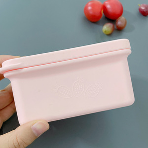 Wholesale Reusable Silicone Bento <b>Lunch</b> <b>Box</b> With Freezer Container Single <b>Compartment</b> Food Storage for Baby Kids - Product Image 4