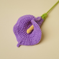 Bouquet de lys calla tricotés personnalisables de qualité supérieure, modernes, pour Pâques, printemps, Résurrection, décoration au crochet, Fête des Mères, Remise de diplôme