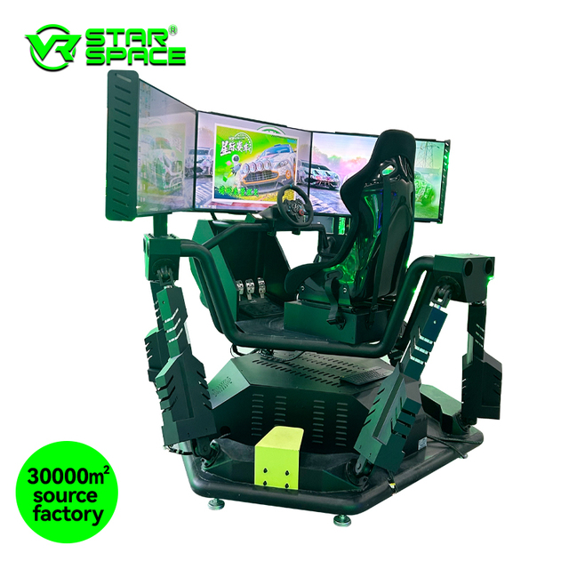 VR Star Space VR Machine Manufacturer 3 Screens 6 Dof Racing Seat Simulator Motion Platform VR Racing Simulator