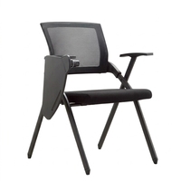Chaise de formation pliable empilable, chaise de conférence de bureau avec dossier en maille et tablette d'écriture pour bureau et école