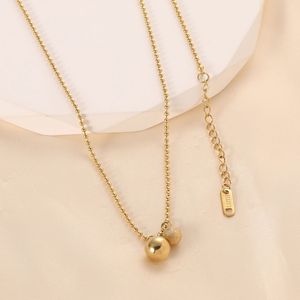 Collar de cuentas redondas dobles doradas, cadena de clavícula pulida y esmerilada para mujer, joyería de moda para uso diario - Product Image 3