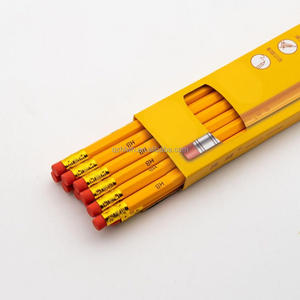 Großhandel gelbe sechseckige Linde Bleistifte mit Radiergummi farbigen Briefpapier zum Schreiben von Zeichnungen für Werbeaktionen - Product Image 1