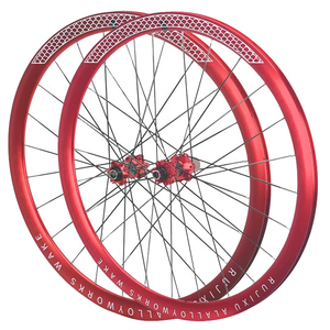 Juego de Ruedas RUJIXU 700C de Aleación de Aluminio <span class=keywords><strong>para</strong></span> Carretera, <span class=keywords><strong>Llantas</strong></span> Rojas de 35/38 mm, Bloqueo Central de Seis Orificios, Freno de Disco de 120 Sonidos, Ideal <span class=keywords><strong>para</strong></span> Gravel - Product Image 1